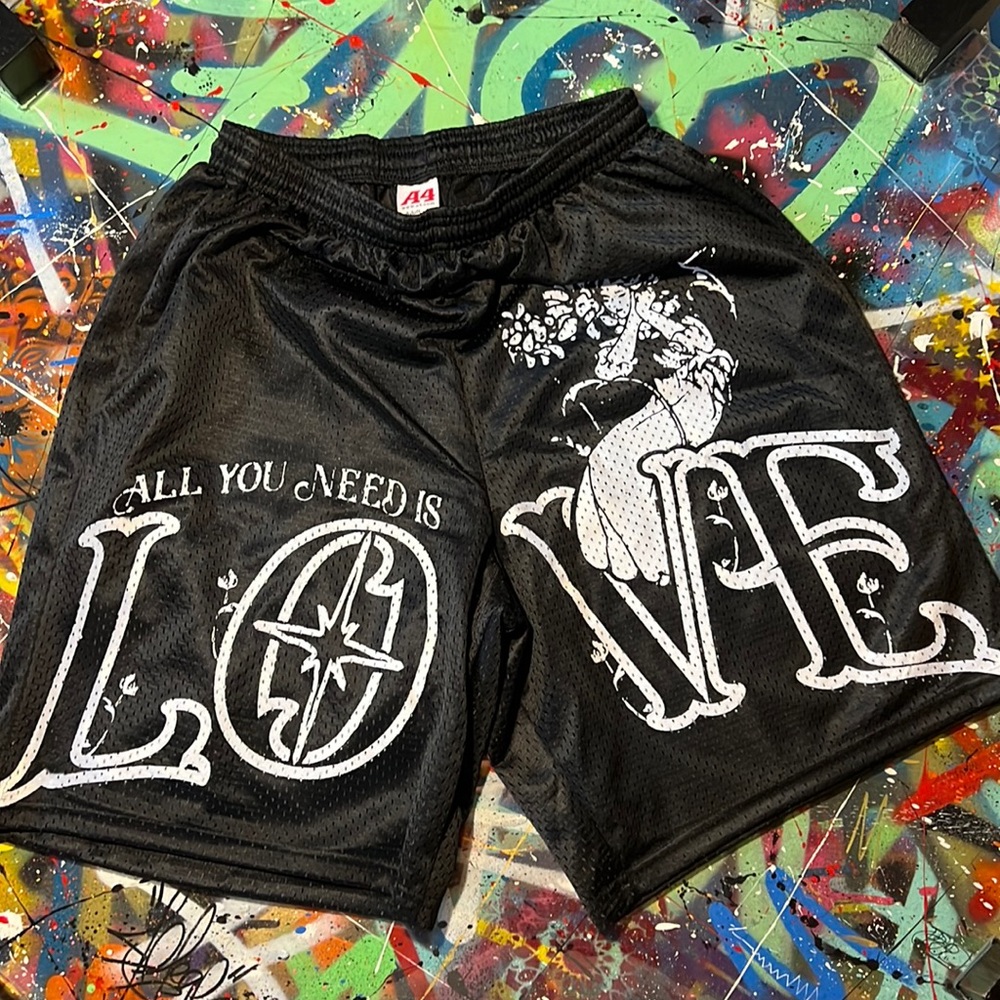 Nomadic Dead “All You Need is Love” Mesh shorts